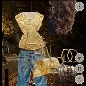 MIA Gold Shoulder Bag